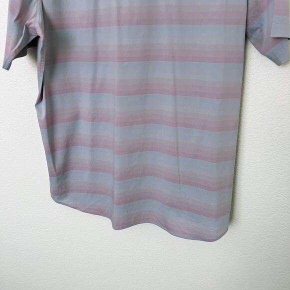 [Travis Mathew] Increments Blue Pink Striped Short Sleeve Button Down Shirt XL - Picture 6 of 13